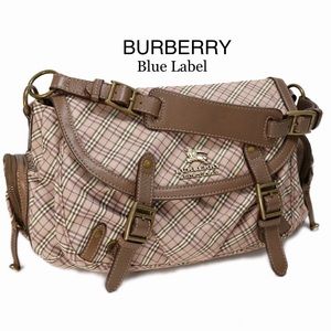 Burberry  Canvas Leather Satchel Shoulder Bag